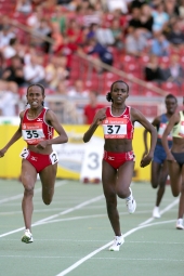 Der Zweikampf zwischen Meseret Defar (links) und Tirunesh Dibaba endete in Stuttgart 1 zu 1. © Victah Sailer