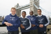 Stefano Baldini, Haile Gebrselassie, Martin Lel und Jaouad Gharib (von links nach rechts). © Jiro Mochizuki / Photo Run