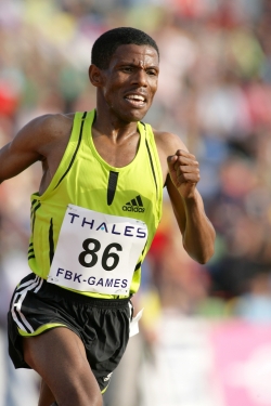 Haile Gebrselassie bei seinem Bahn-Comeback in Hengelo. © www.photorun.net