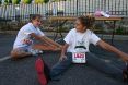 Entspanntes Stretching vor dem Start. 