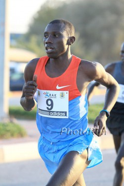 Stanley Biwott, seen here at the 2013 half marathon in Ras Al Khaimah, ran a world-leading time this year in The Hague. © www.PhotoRun.net