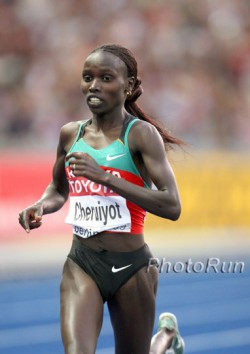 Vivian Cheruiyot, seen here at 2009 World Championships, hopes for a golden long-distance double in London. © www.PhotoRun.net