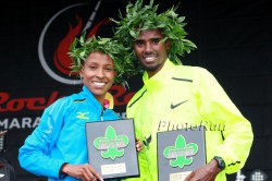 Meseret Defar und Mo Farah triumphierten in New Orleans. © www.PhotoRun.net