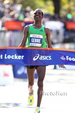 Gebre Gebremariam gewinnt sein Marathondebüt in New York. © www.photorun.net