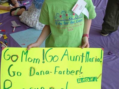 \'Go Mom\'-Poster-Mädchen, Dana-Farber Marathon Challenge 2006. © Laura Wulf